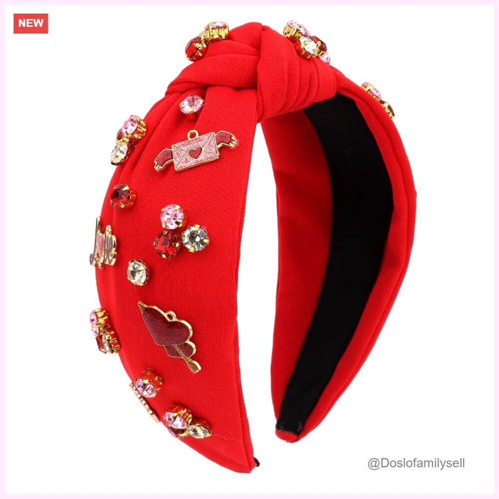 Sparkling Rhinestone Headband Crystal Jeweled Wide Top Knot Hair Accessory